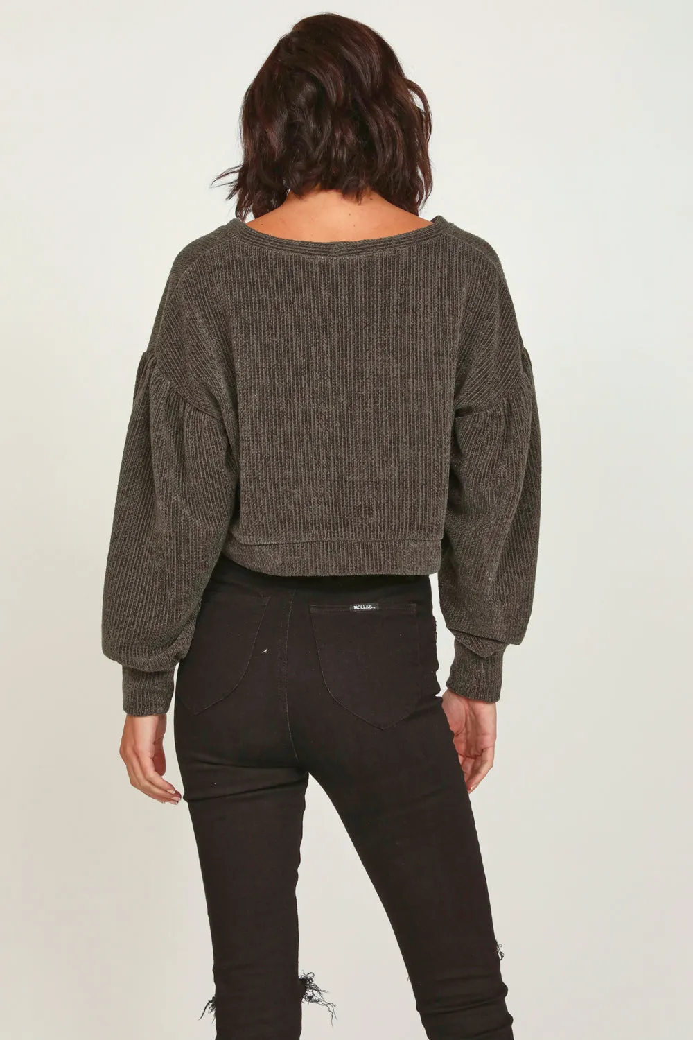 Moss Textured Balloon Sleeve Cardigan sold by Vintage Havana product image thumbnail 3