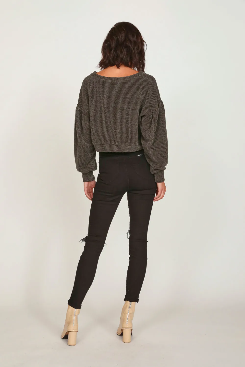 Moss Textured Balloon Sleeve Cardigan sold by Vintage Havana product image thumbnail 4