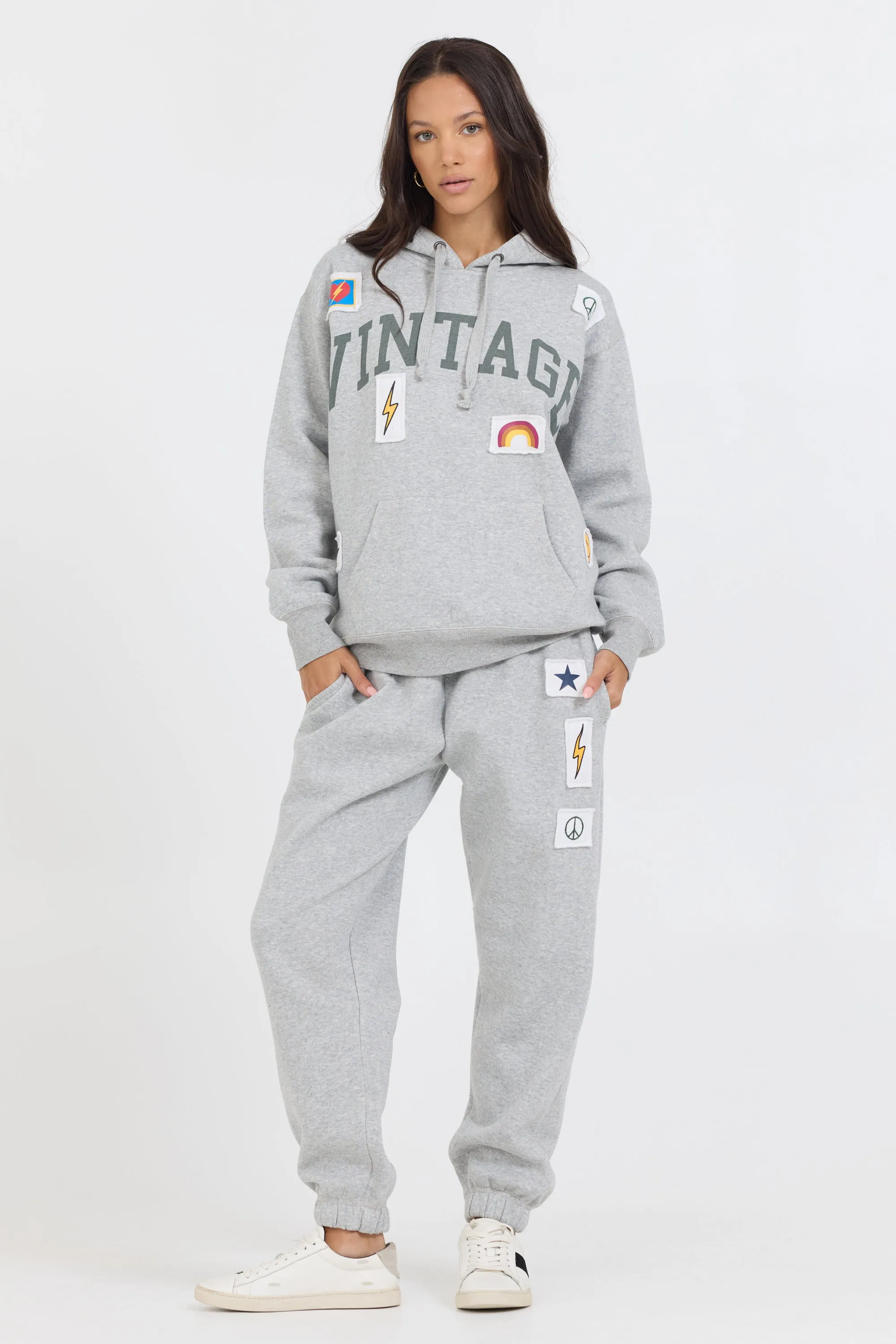 Heather Grey Novelty Patch G/D Jogger sold by Vintage Havana product image thumbnail 4