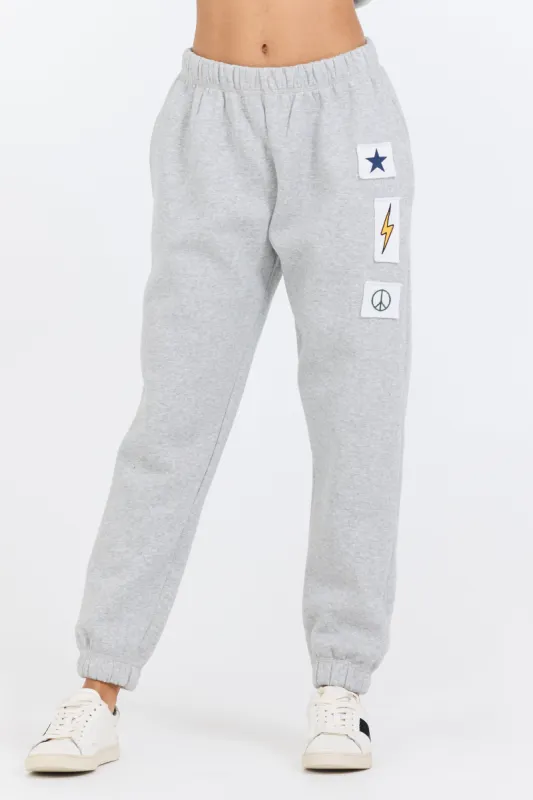Heather Grey Novelty Patch G/D Jogger sold by Vintage Havana