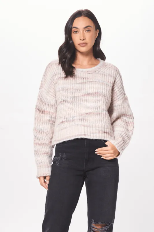 Cream w/ Multi Mixed Knit Sweater sold by Vintage Havana