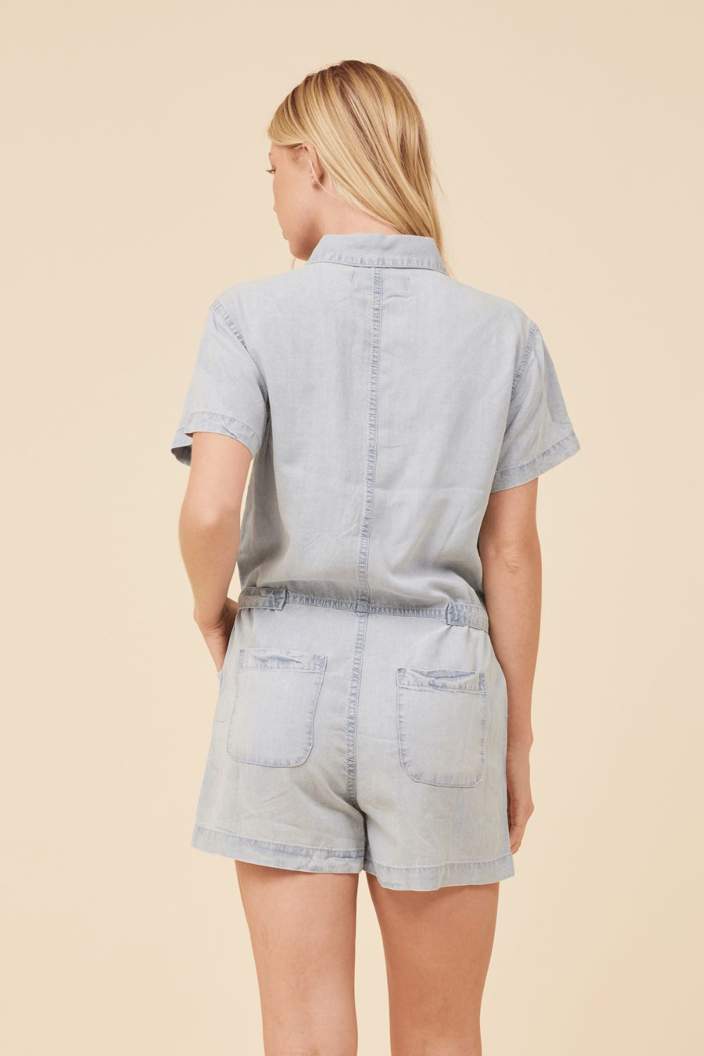 Denim Button Front Romper sold by Vintage Havana product image thumbnail 3