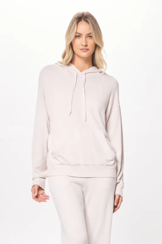 Coconut Cream Plush Knit Pullover Hoodie sold by Vintage Havana