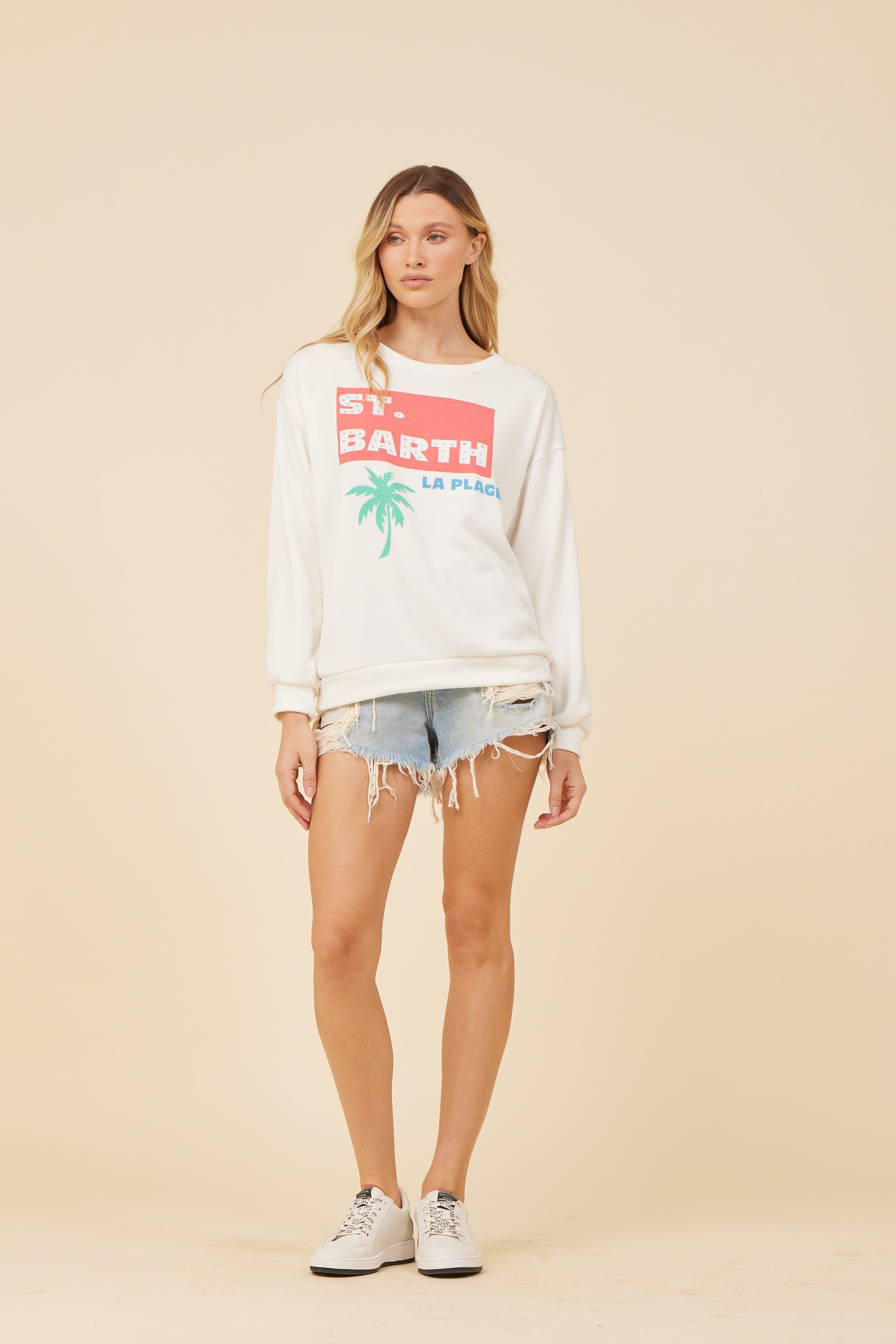 "St. Barth's" White Destination Printed Crewneck sold by Vintage Havana product image thumbnail 3