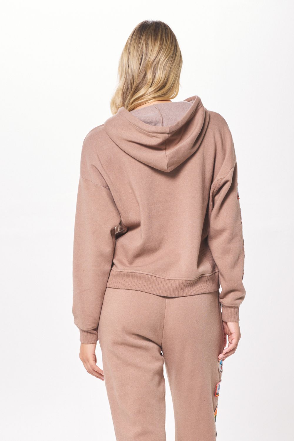 Toasted Almond Winter Fleece Patch Hoodie sold by Vintage Havana product image thumbnail 3