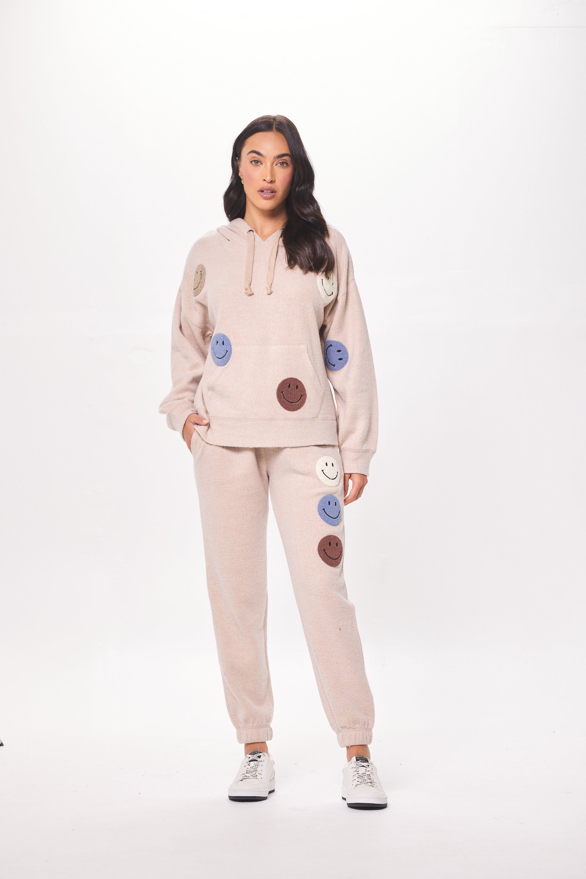 Irish Cream w/ Neutral Patches Reverse Burnout Jogger sold by Vintage Havana product image thumbnail 3