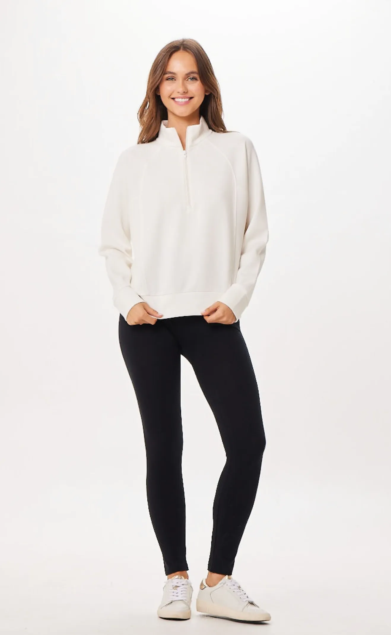 Bright Ivory Cloud Fleece Half Zip Sweatshirt sold by Vintage Havana product image thumbnail 3