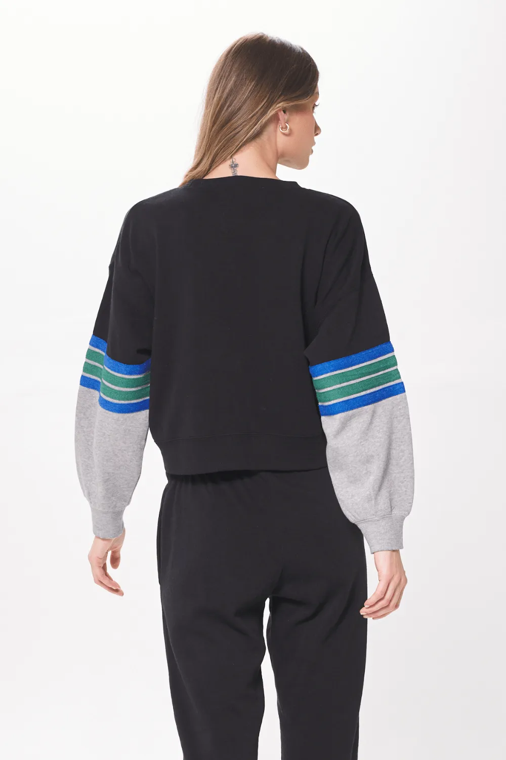 Black & Grey Fleece Crewneck w/ Twill Tape sold by Vintage Havana product image thumbnail 2