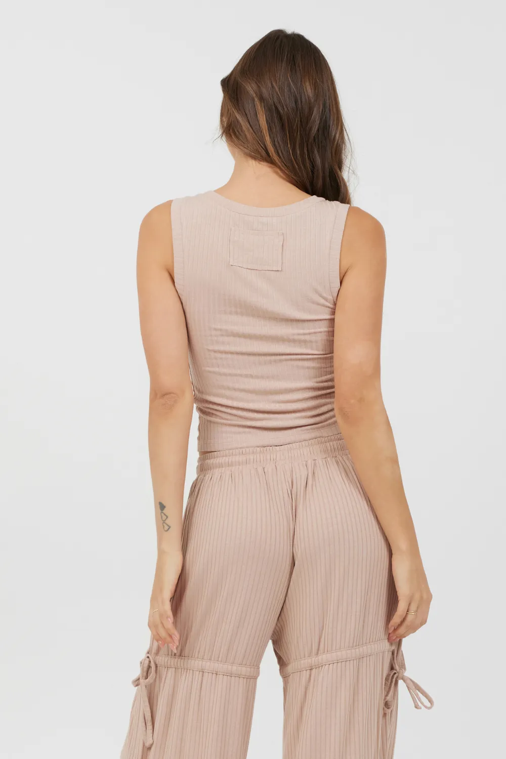 Nude Wide Rib Fitted Tank sold by Vintage Havana product image thumbnail 2