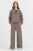 Taupe Grey Fleece Flare Pant W/ Flocking Details sold by Vintage Havana