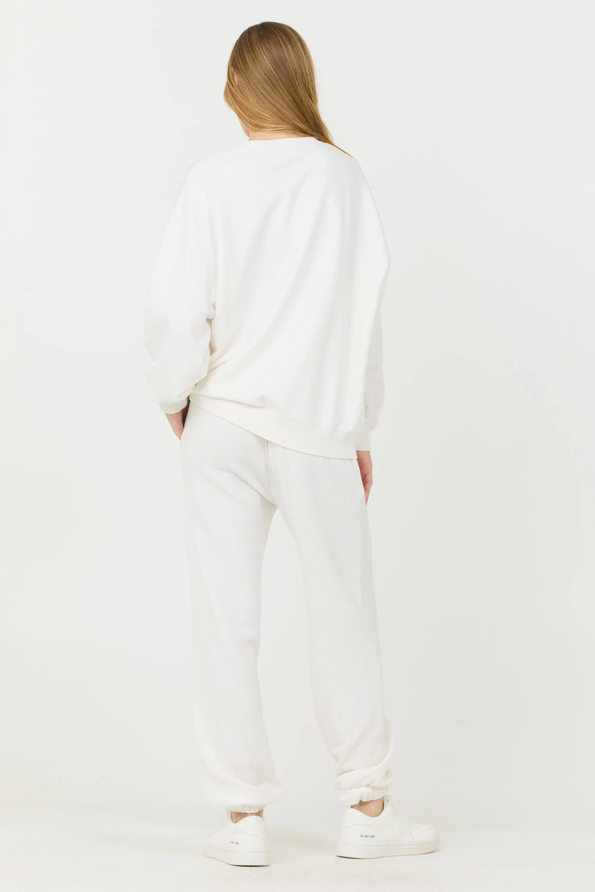 White w/ Blue Applique French Terry Joggers sold by Vintage Havana product image thumbnail 4