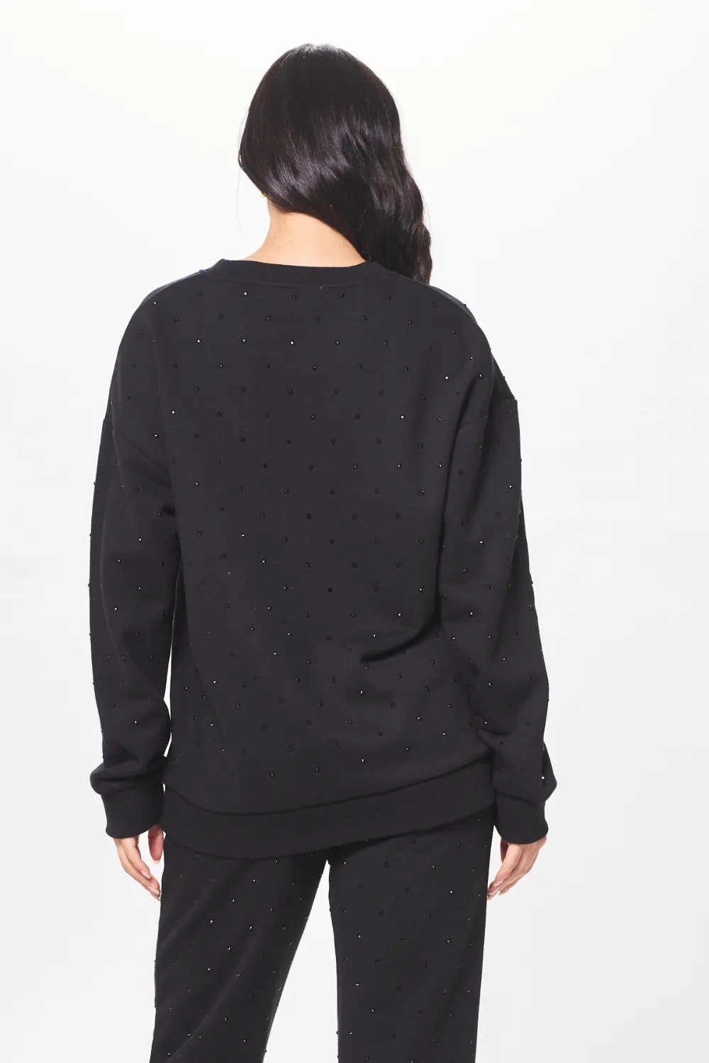 Black Fleece Crewneck w/ Rhinestones sold by Vintage Havana product image thumbnail 2