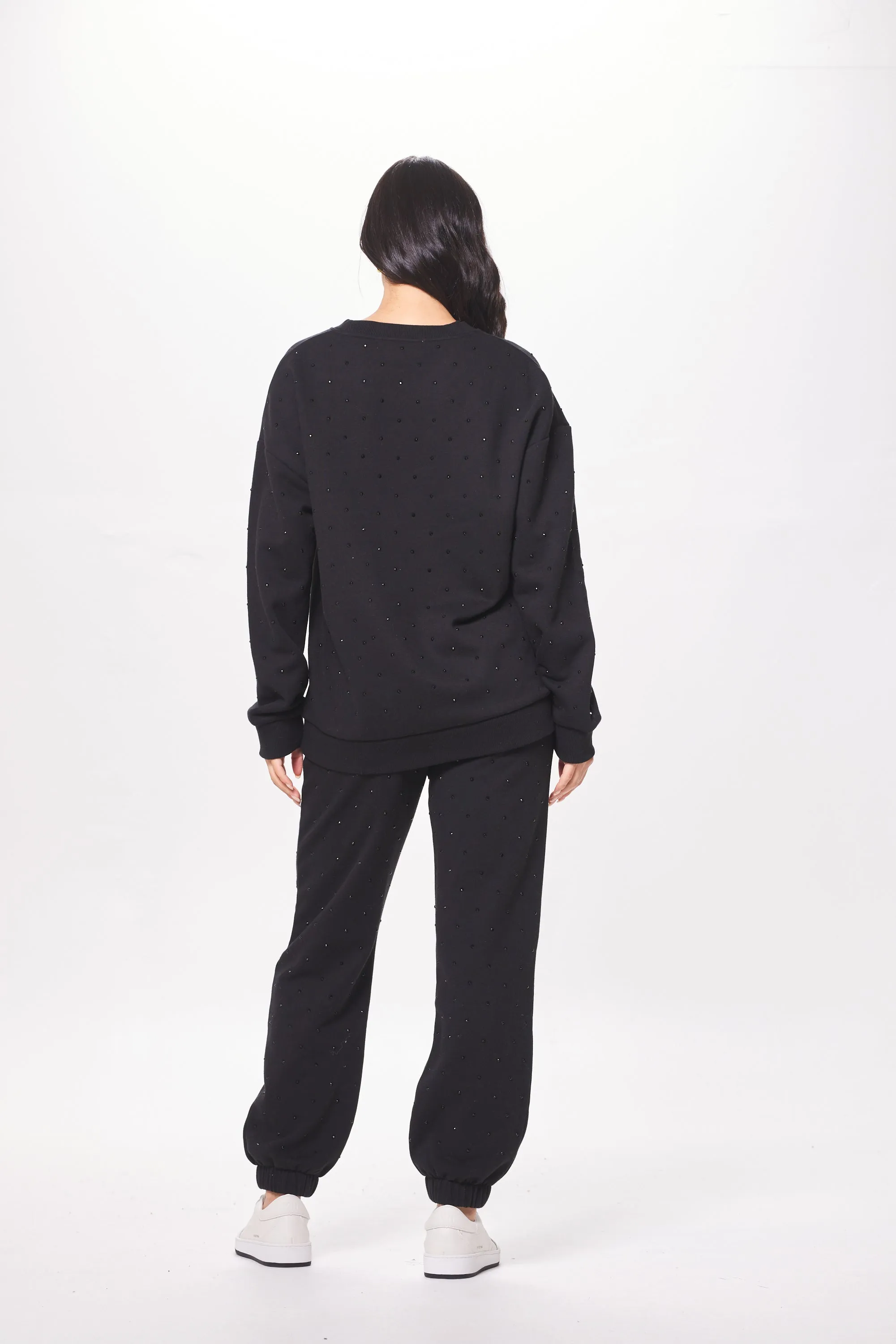 Black Fleece Crewneck w/ Rhinestones sold by Vintage Havana product image thumbnail 4