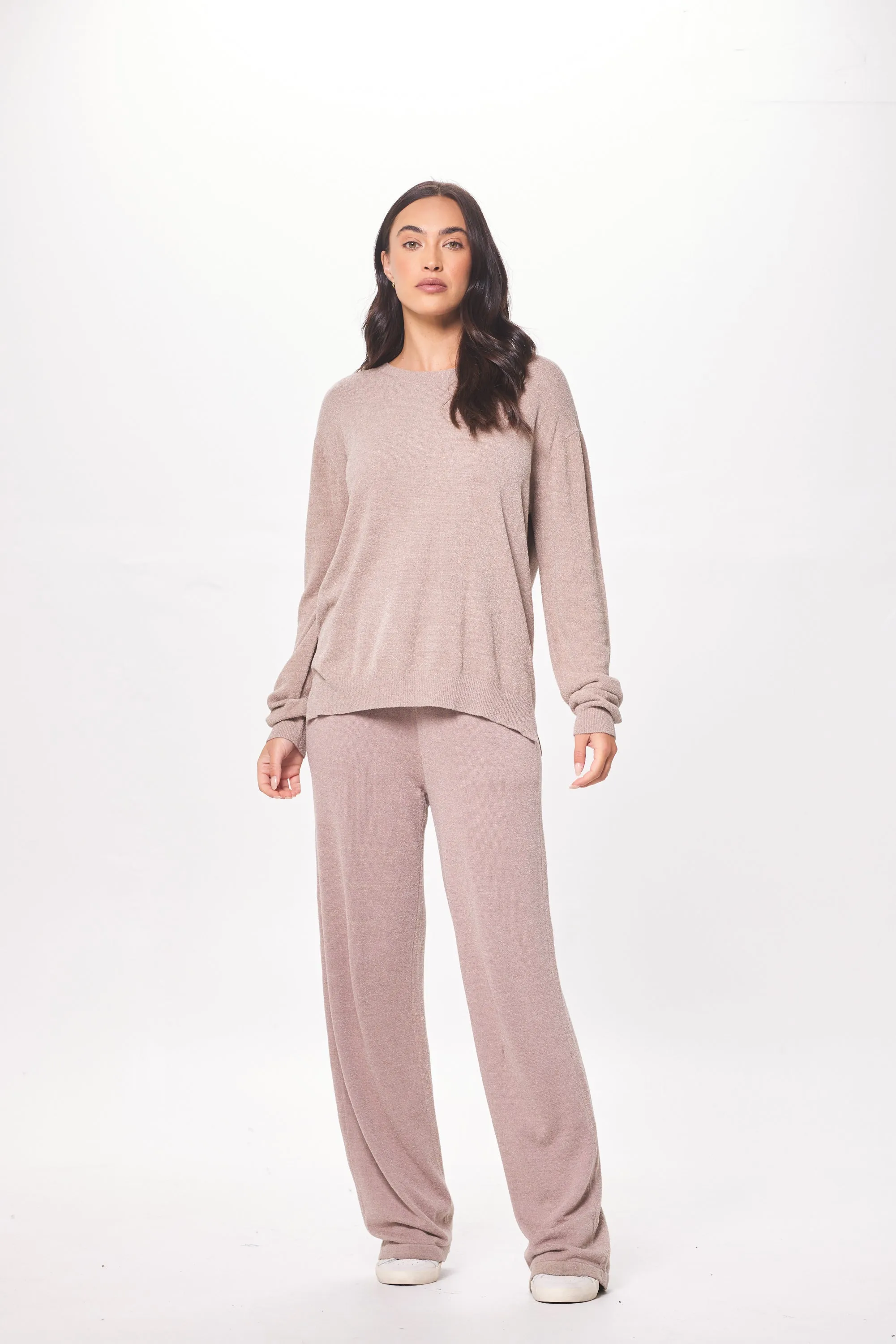 Latte Taupe Plush Knit Crewneck sold by Vintage Havana product image thumbnail 3