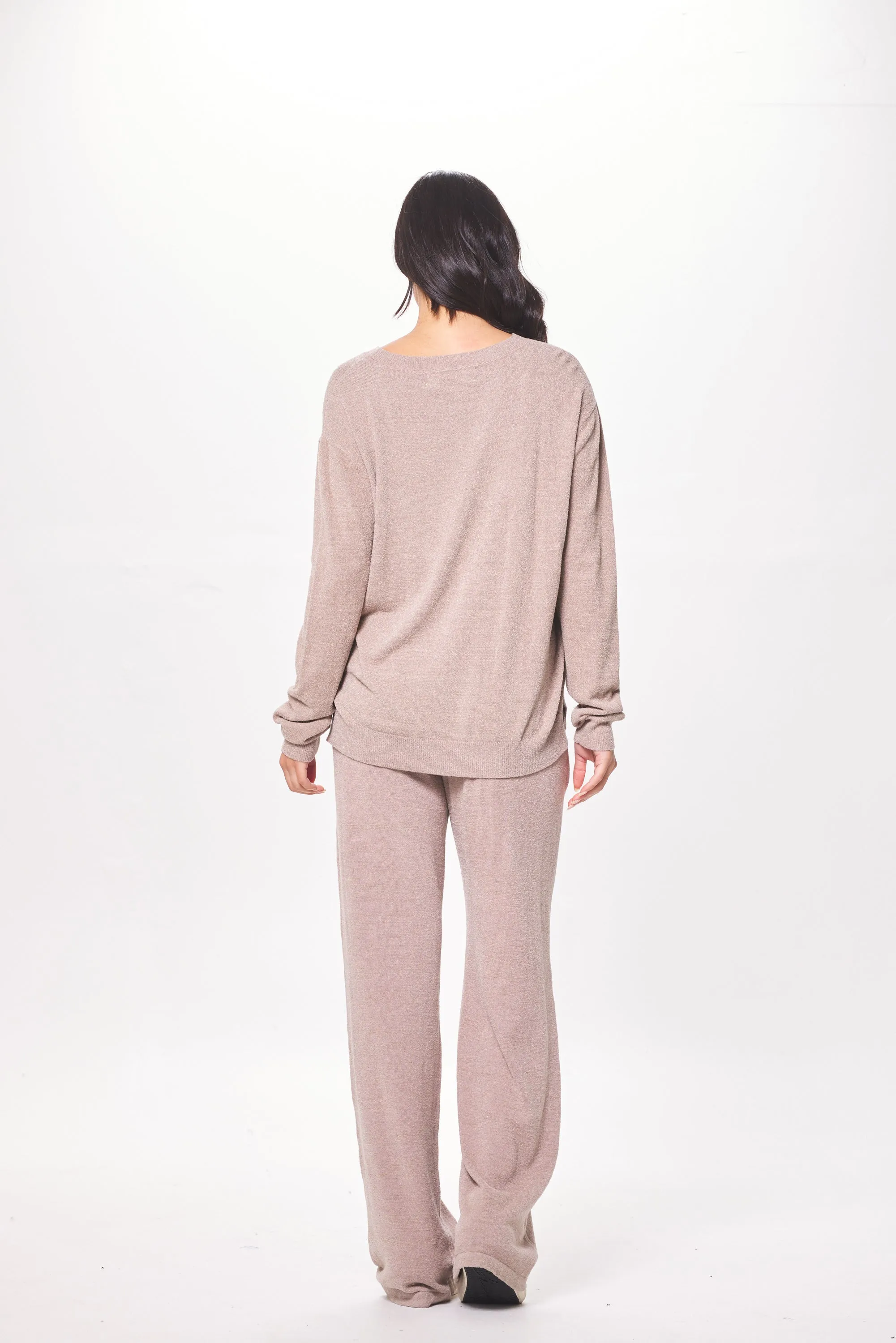 Latte Taupe Plush Knit Crewneck sold by Vintage Havana product image thumbnail 4