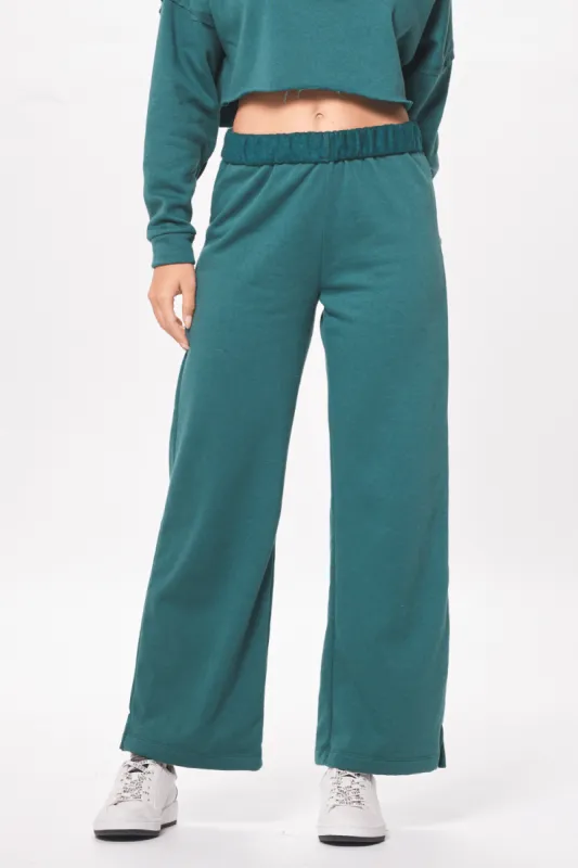 Hunter Green Fleece Pant w/ Rollover Waistband sold by Vintage Havana