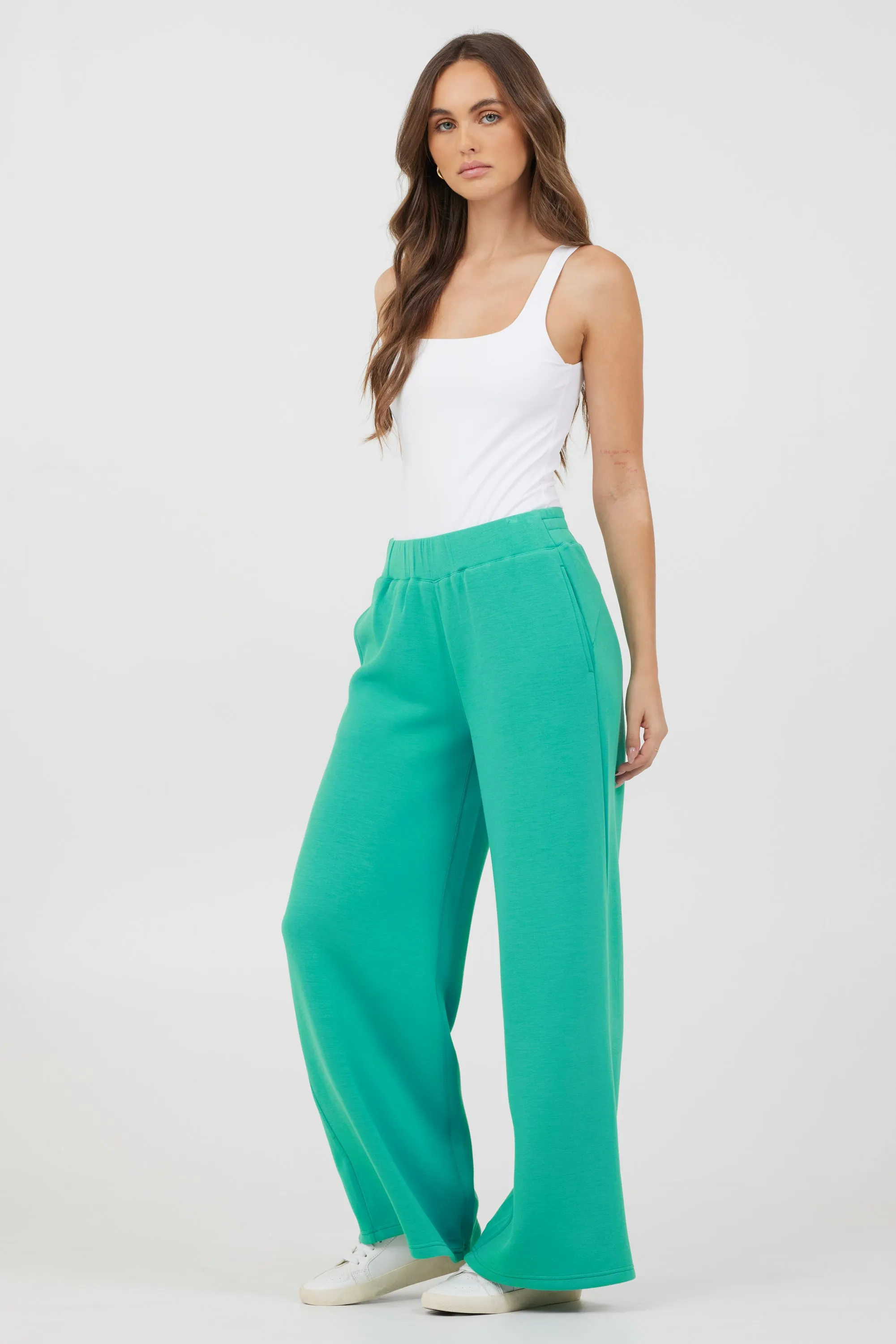 Caribbean Turquoise Cloud Fleece Flare Pants sold by Vintage Havana product image thumbnail 4