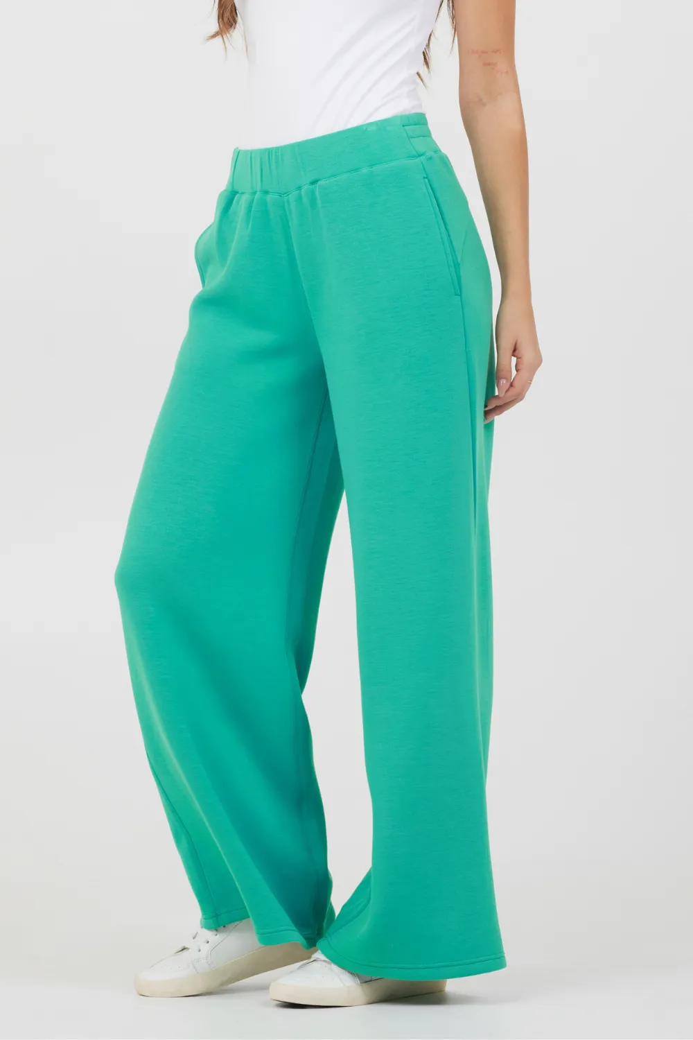 Caribbean Turquoise Cloud Fleece Flare Pants sold by Vintage Havana product image thumbnail 2