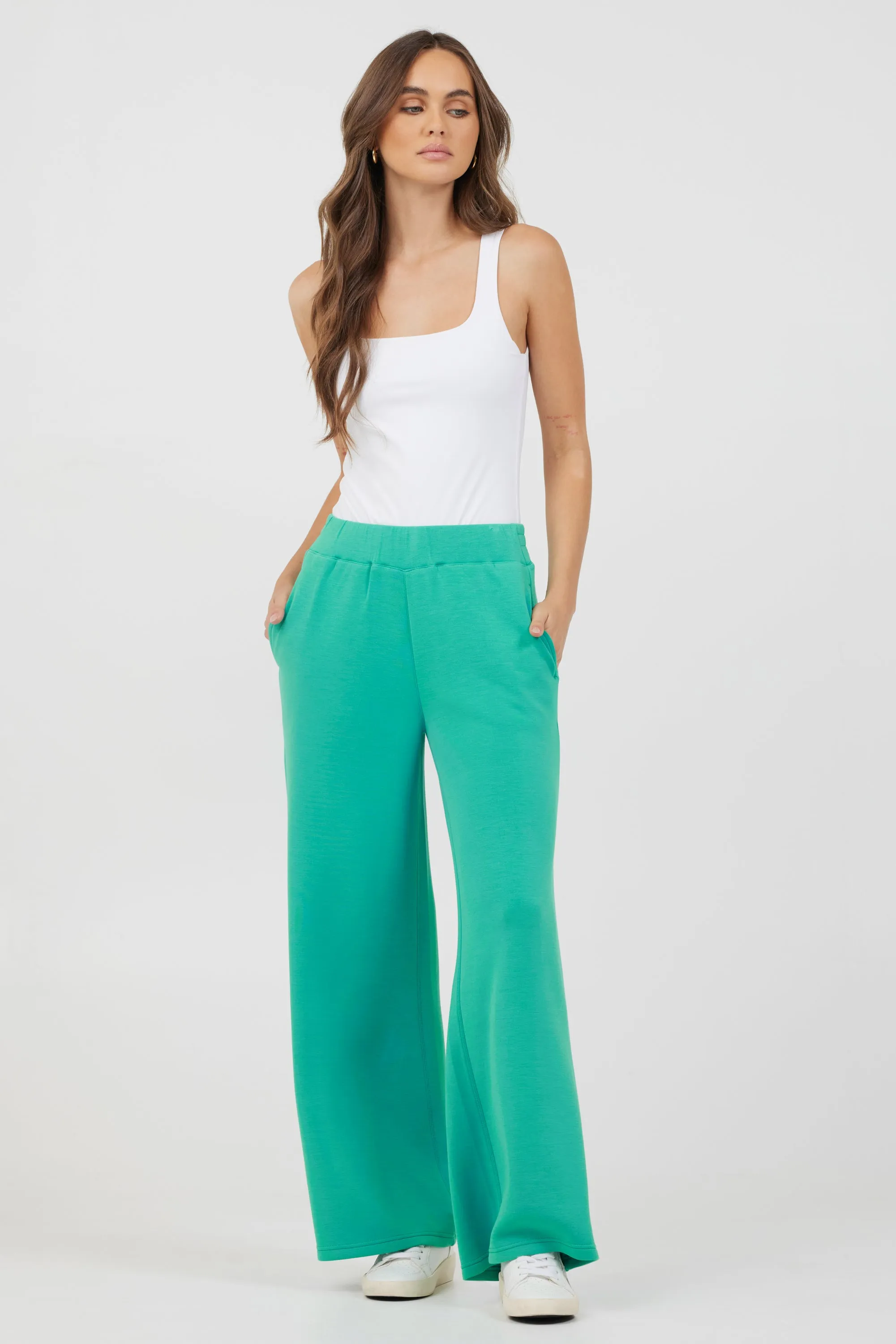 Caribbean Turquoise Cloud Fleece Flare Pants sold by Vintage Havana product image thumbnail 3