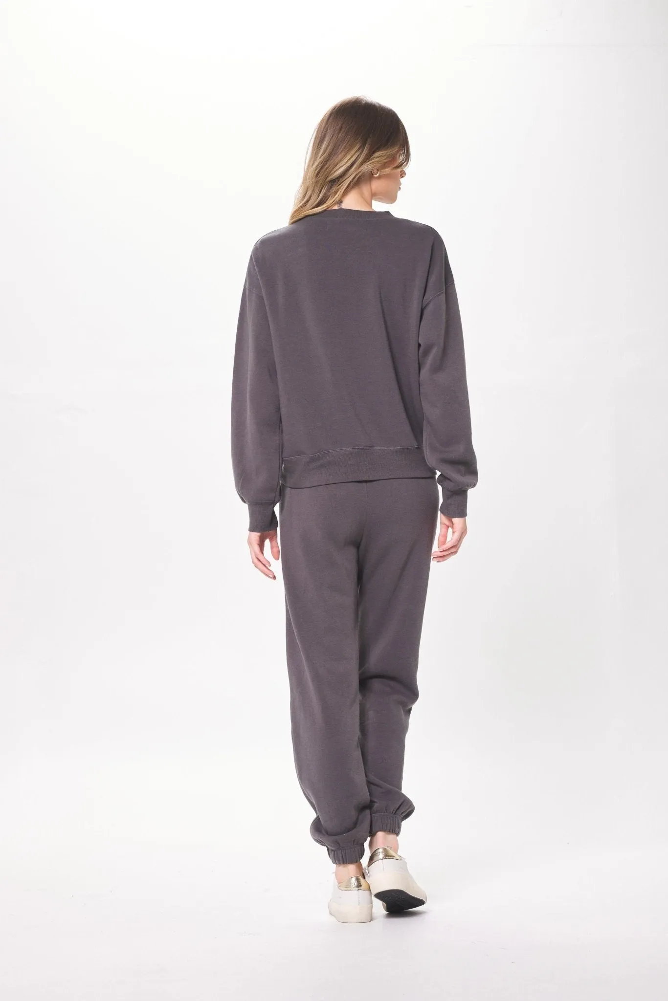 Cool Charcoal w/ Star Embroidery Fleece Joggers sold by Vintage Havana product image thumbnail 4