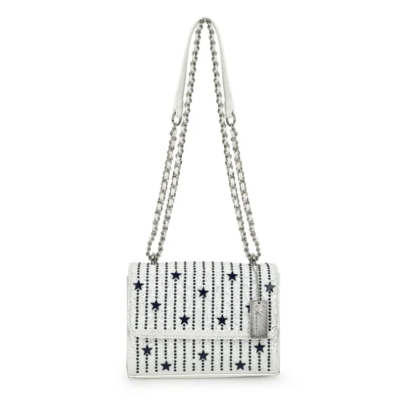 OLIVIA BAG- WHITE/ BLUE sold by Vintage Havana