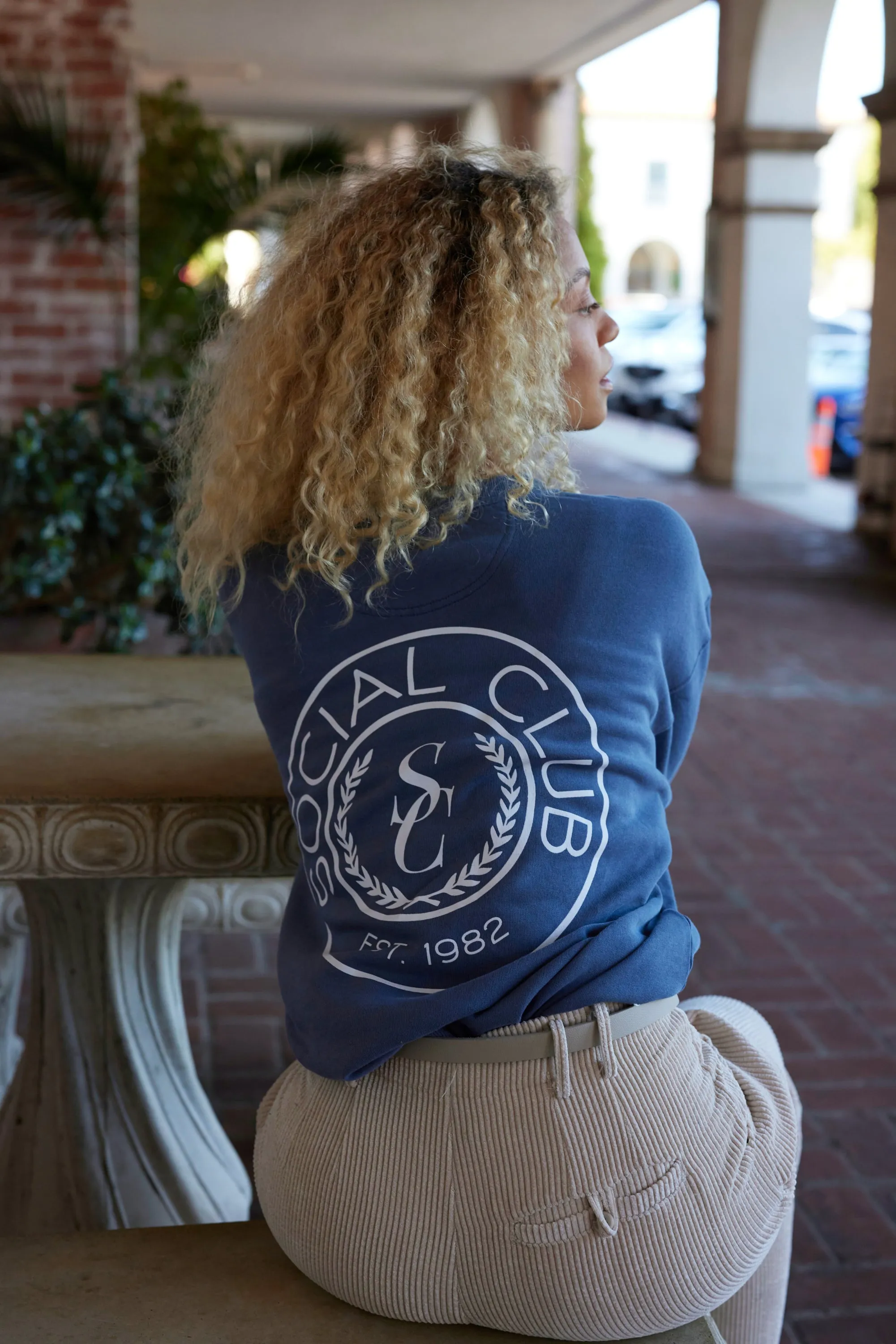 Navy "Social Club" Pigment Dyed Crewneck sold by Vintage Havana product image thumbnail 2