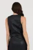 Black Leather Button Front Vest sold by Vintage Havana