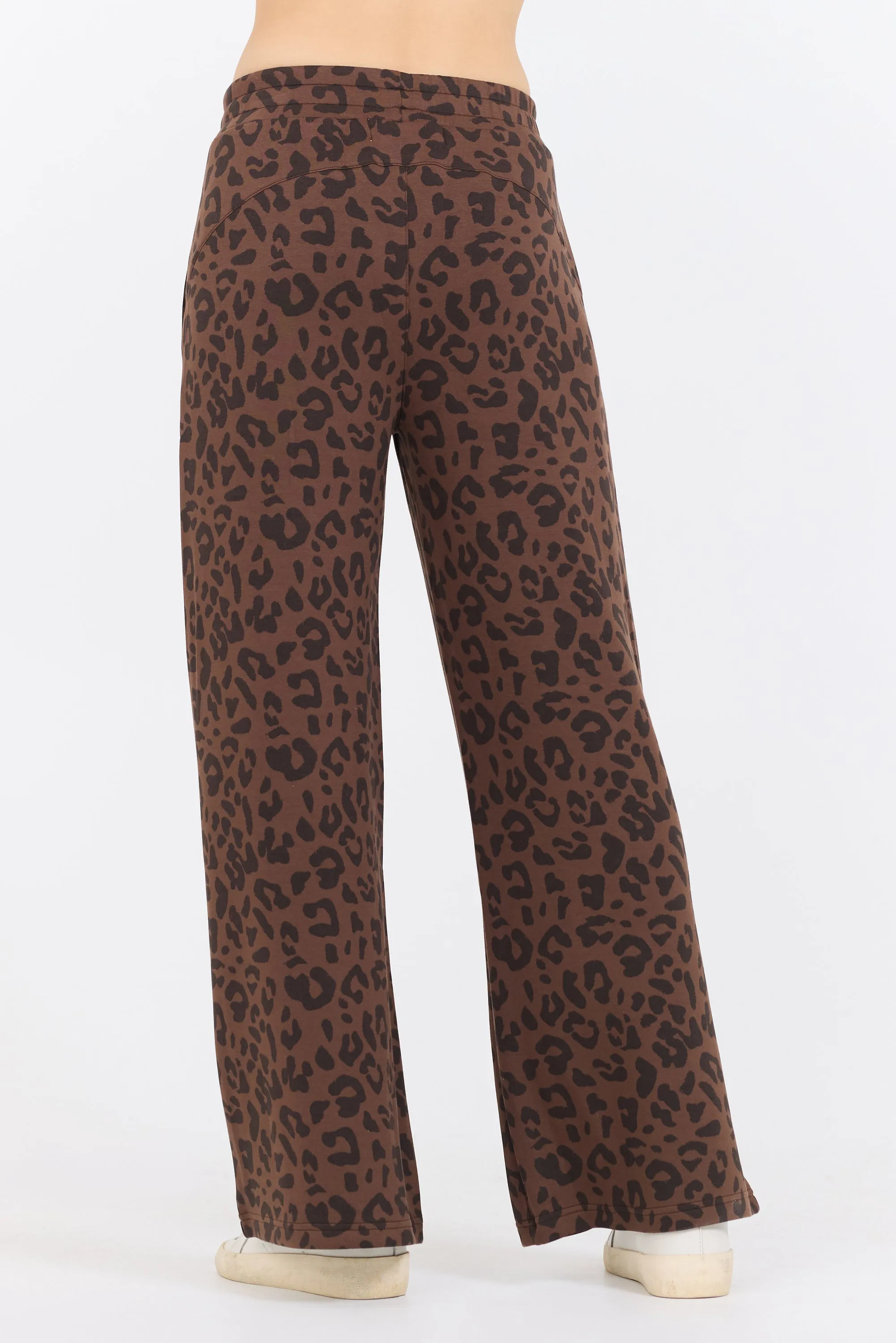 Leopard Printed Cloud Fleece Flare Leg sold by Vintage Havana product image thumbnail 3