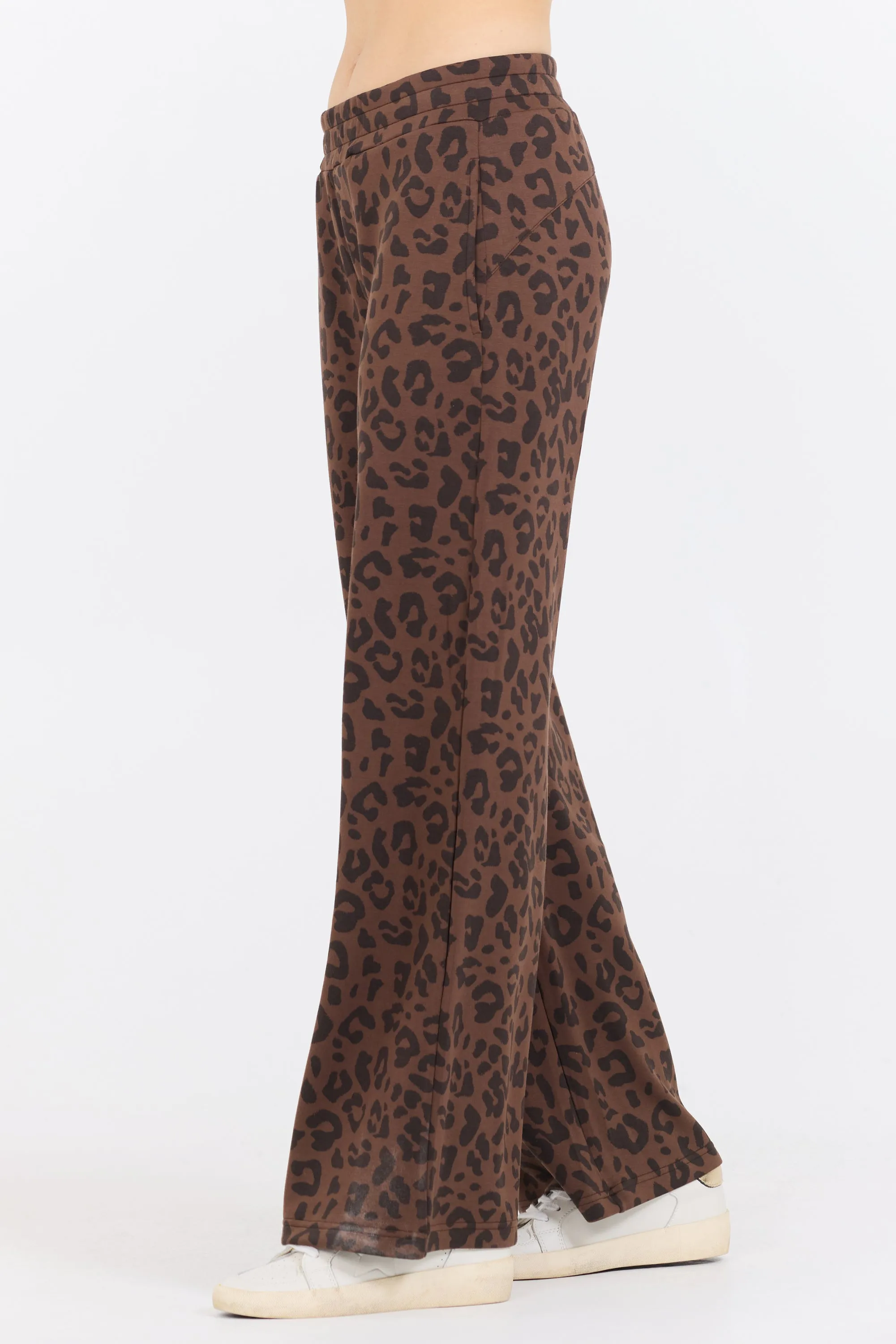 Leopard Printed Cloud Fleece Flare Leg sold by Vintage Havana product image thumbnail 2