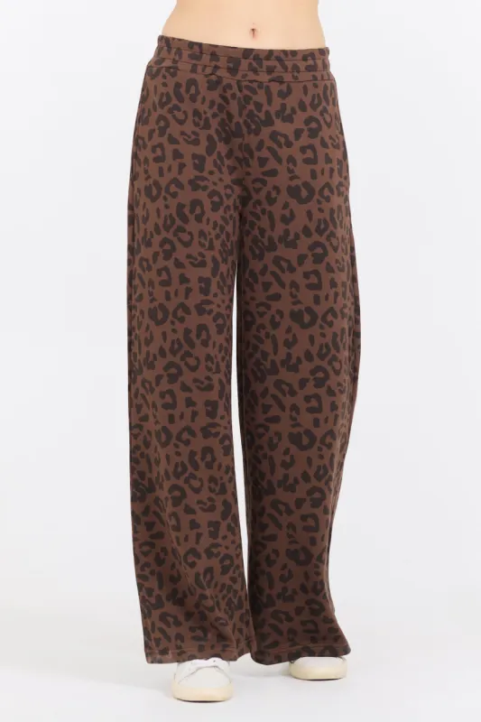 Leopard Printed Cloud Fleece Flare Leg sold by Vintage Havana