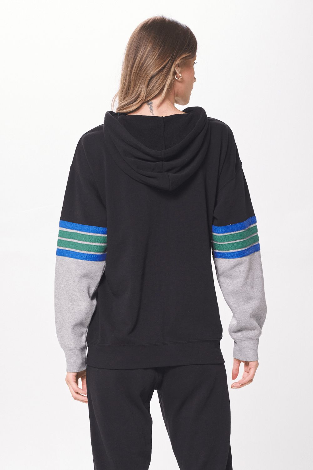 Black & Grey Fleece Zip Up Hoodie w/ Twill Tape sold by Vintage Havana product image thumbnail 2