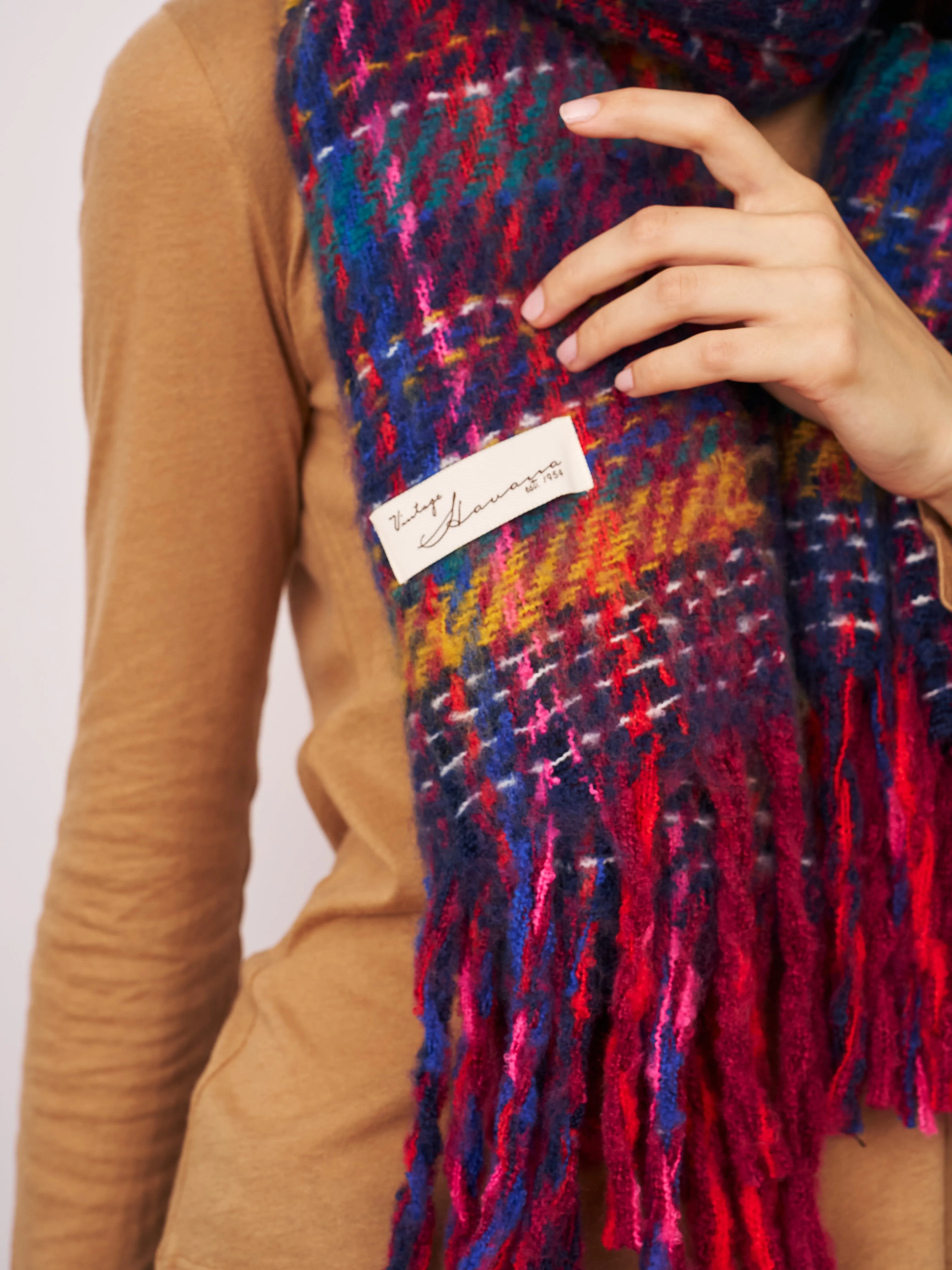 BRUSH SCARF - PINK MULTI sold by Vintage Havana product image thumbnail 3