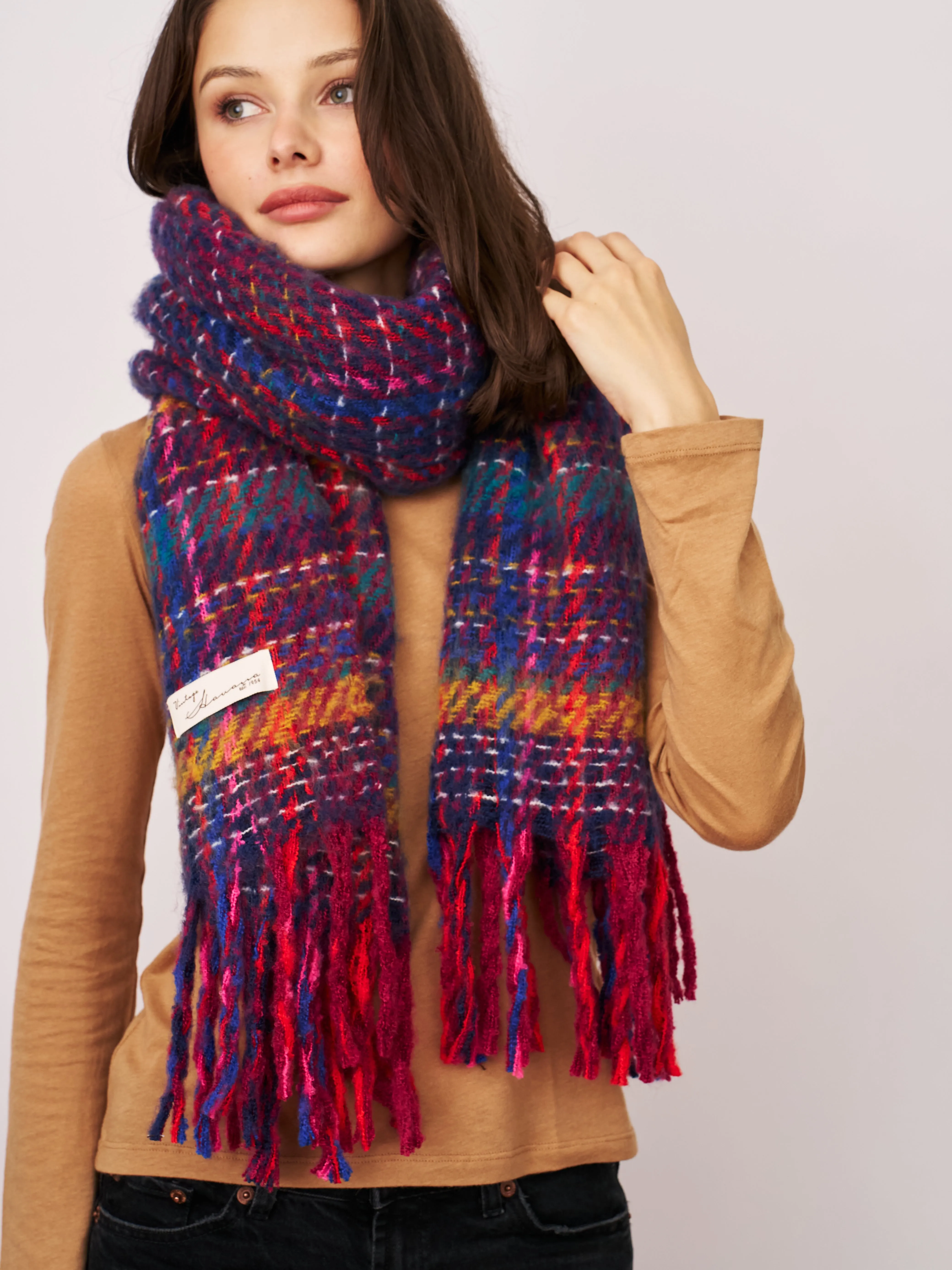 BRUSH SCARF - PINK MULTI sold by Vintage Havana product image thumbnail 2