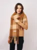 CHECK TASSEL SCARF - TAN sold by Vintage Havana