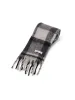 CHECK BRUSH TASSEL SCARF - BLACK sold by Vintage Havana