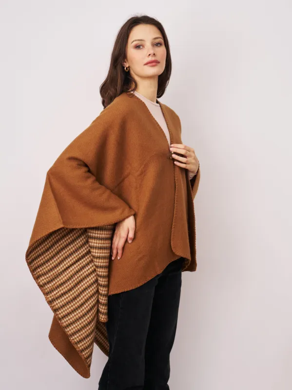 WHIPSTITCH RUANA - TAN/IVORY made by Vintage Havana