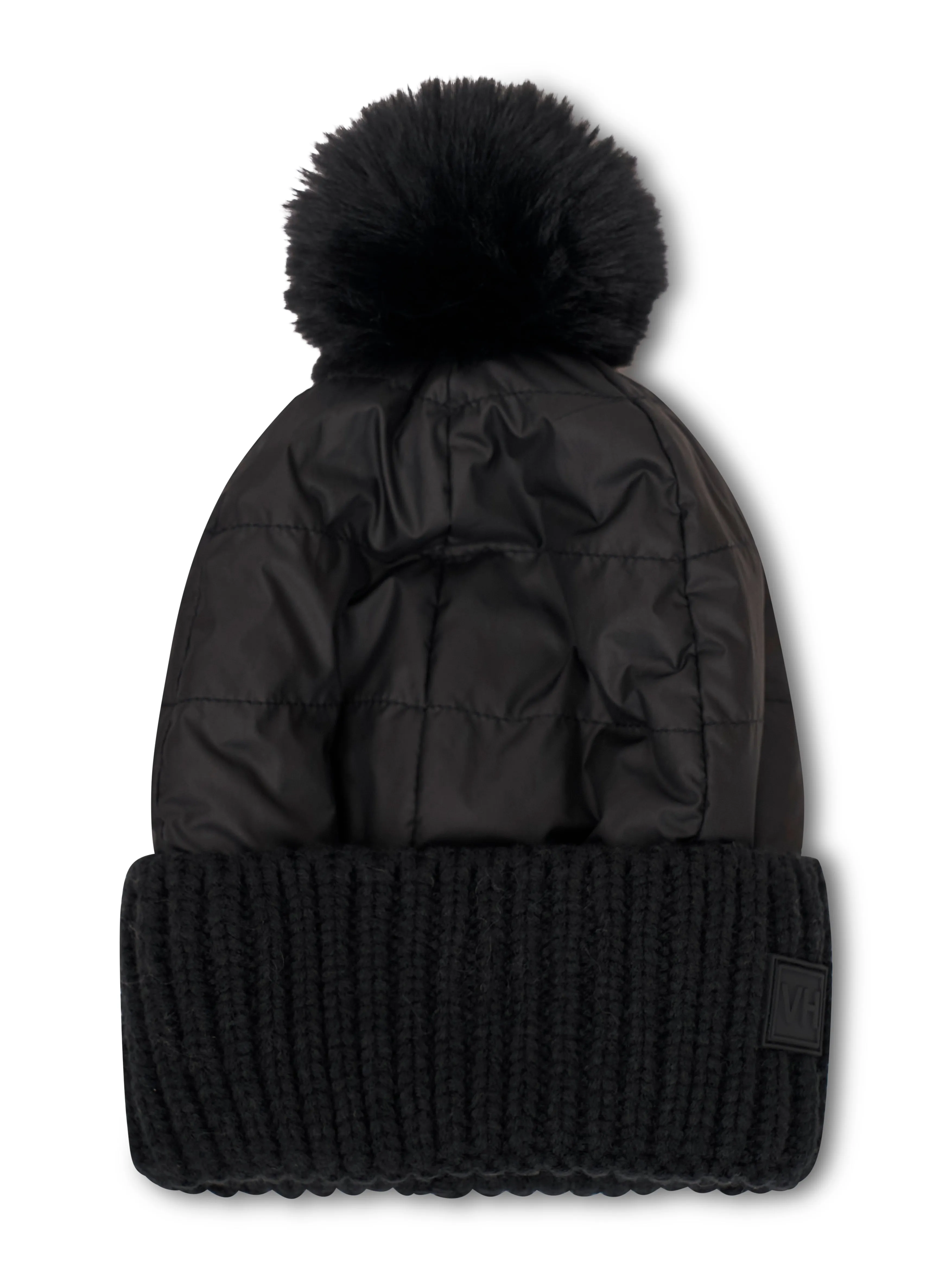 PUFFER POMPOM HAT - BLACK sold by Vintage Havana product image thumbnail 4