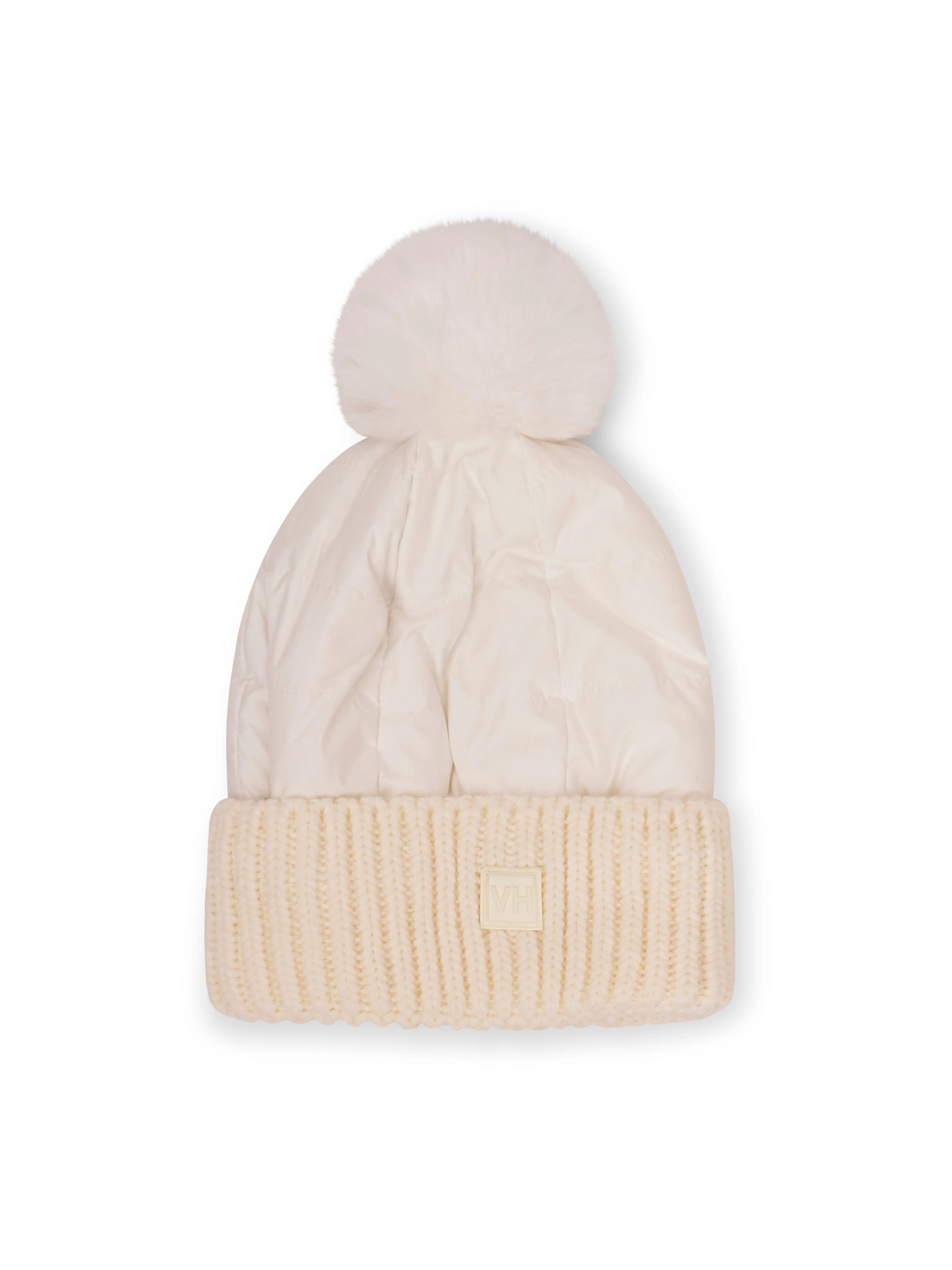 PUFFER POMPOM HAT - WHITE sold by Vintage Havana product image thumbnail 4