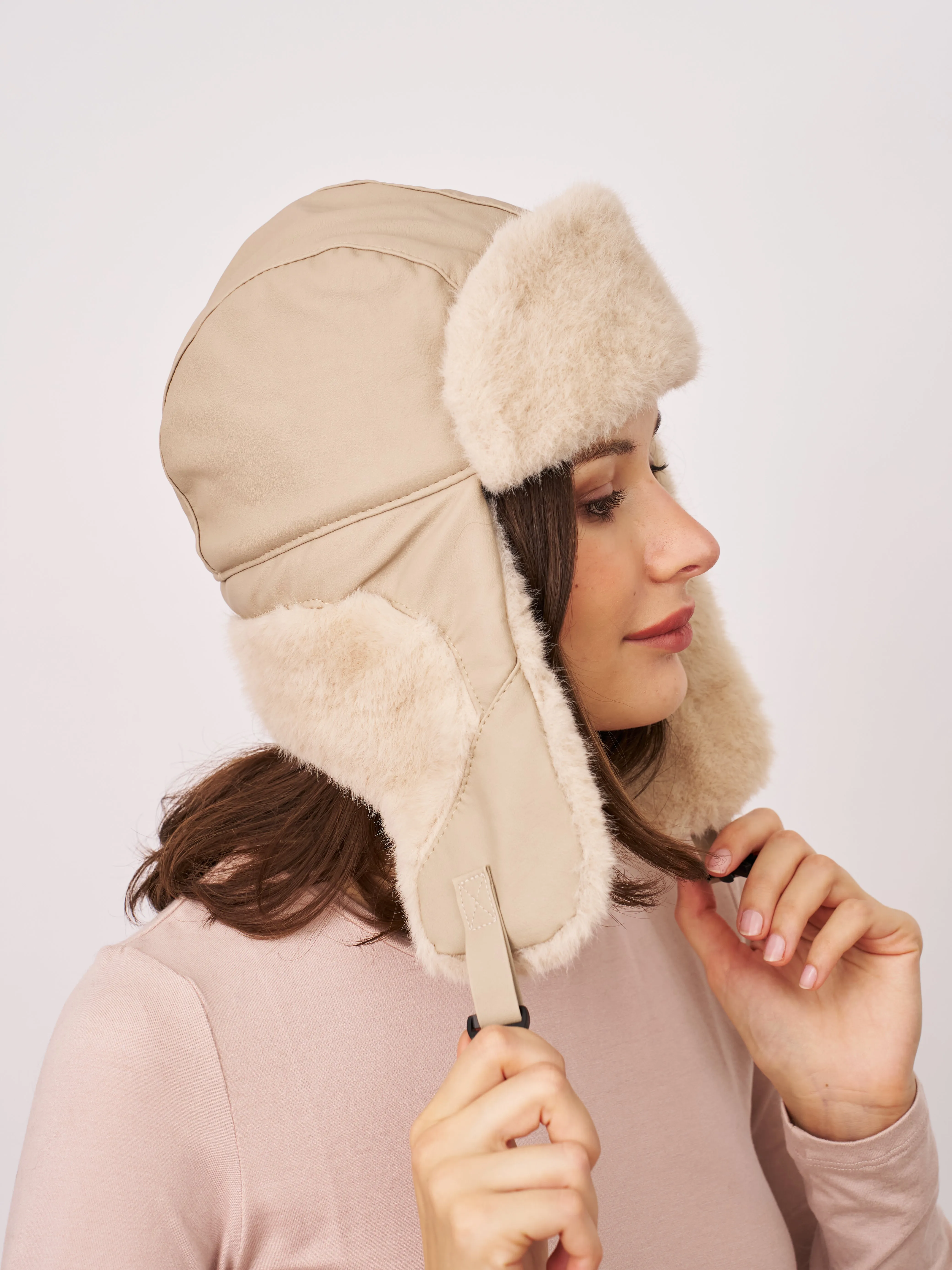 FUR TRAPPER HAT - CREAM sold by Vintage Havana product image thumbnail 3