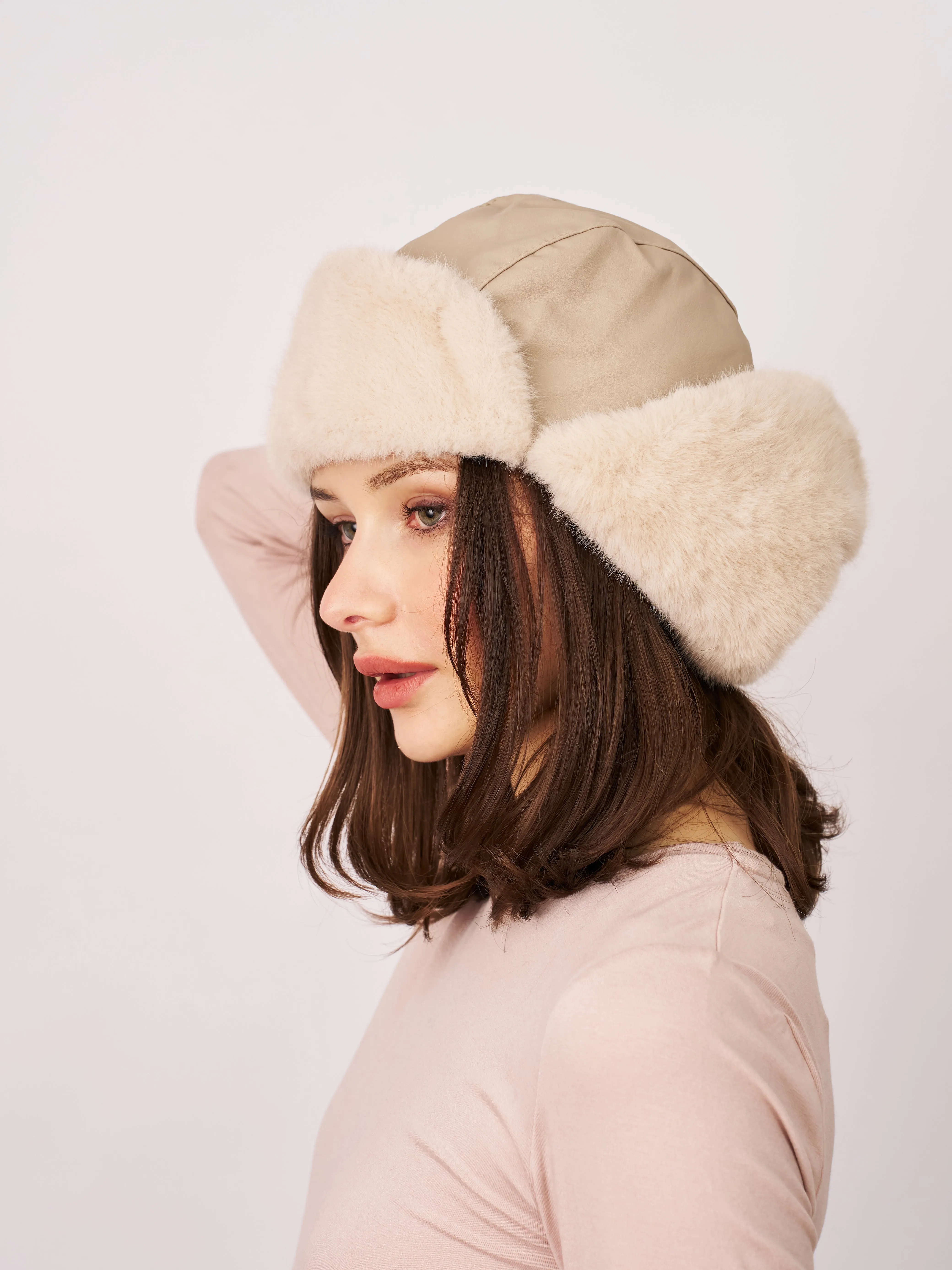 FUR TRAPPER HAT - CREAM sold by Vintage Havana product image thumbnail 2