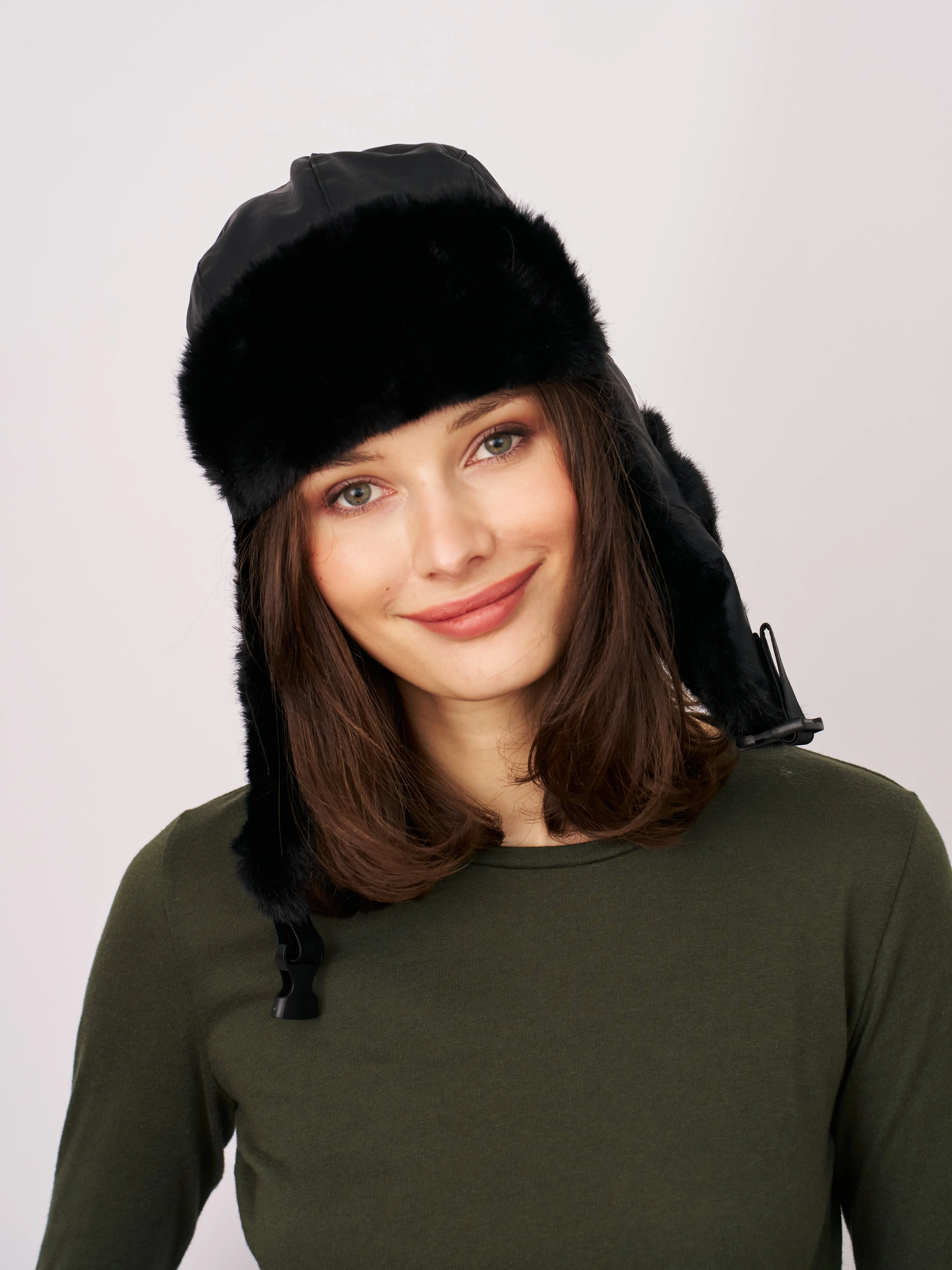 FUR TRAPPER HAT - BLACK sold by Vintage Havana
