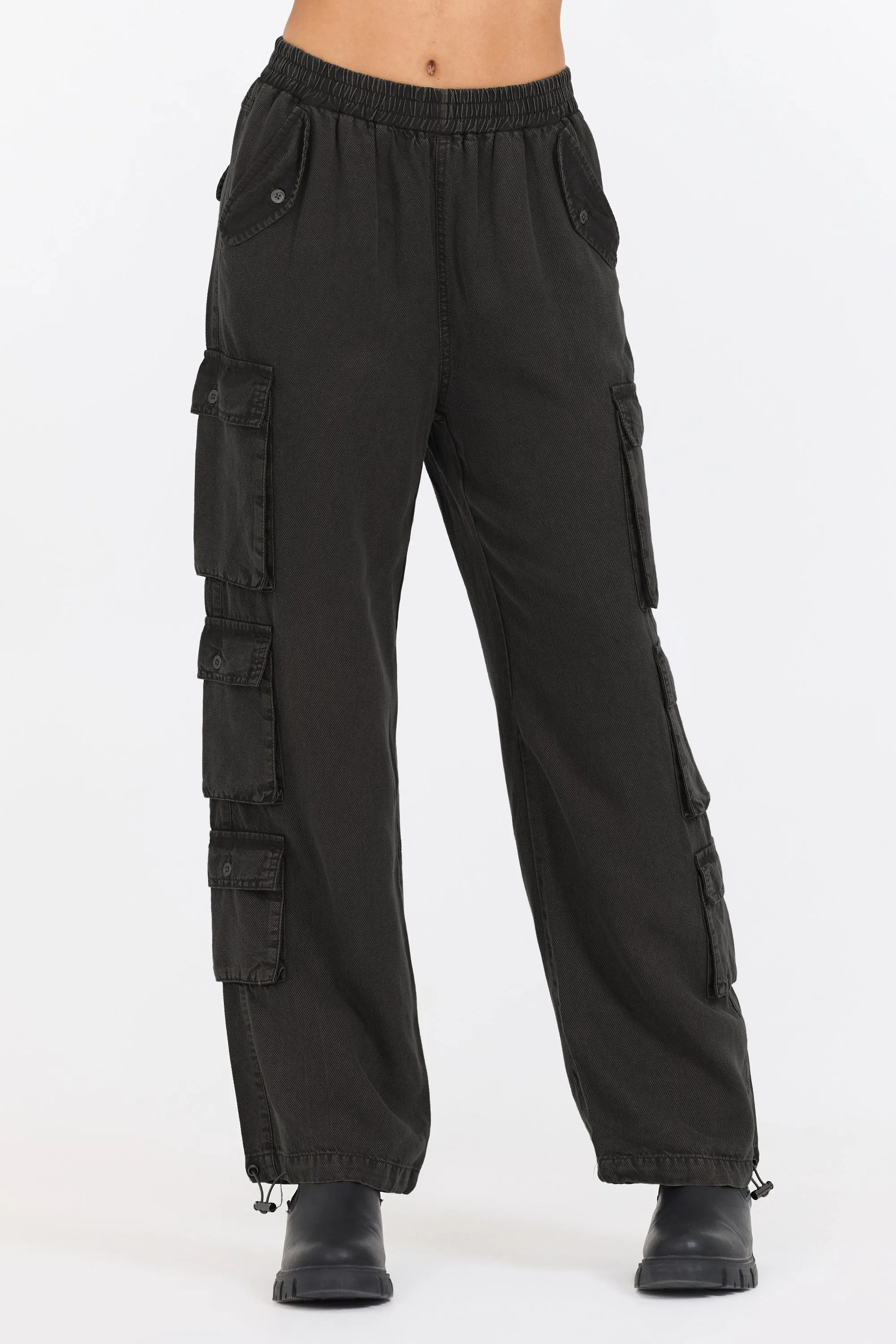 Black Tencel Cargo Pant sold by Vintage Havana