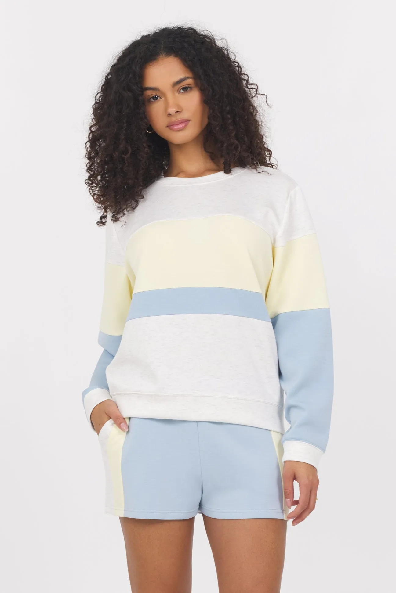 Color Block Cloud Fleece Crew sold by Vintage Havana