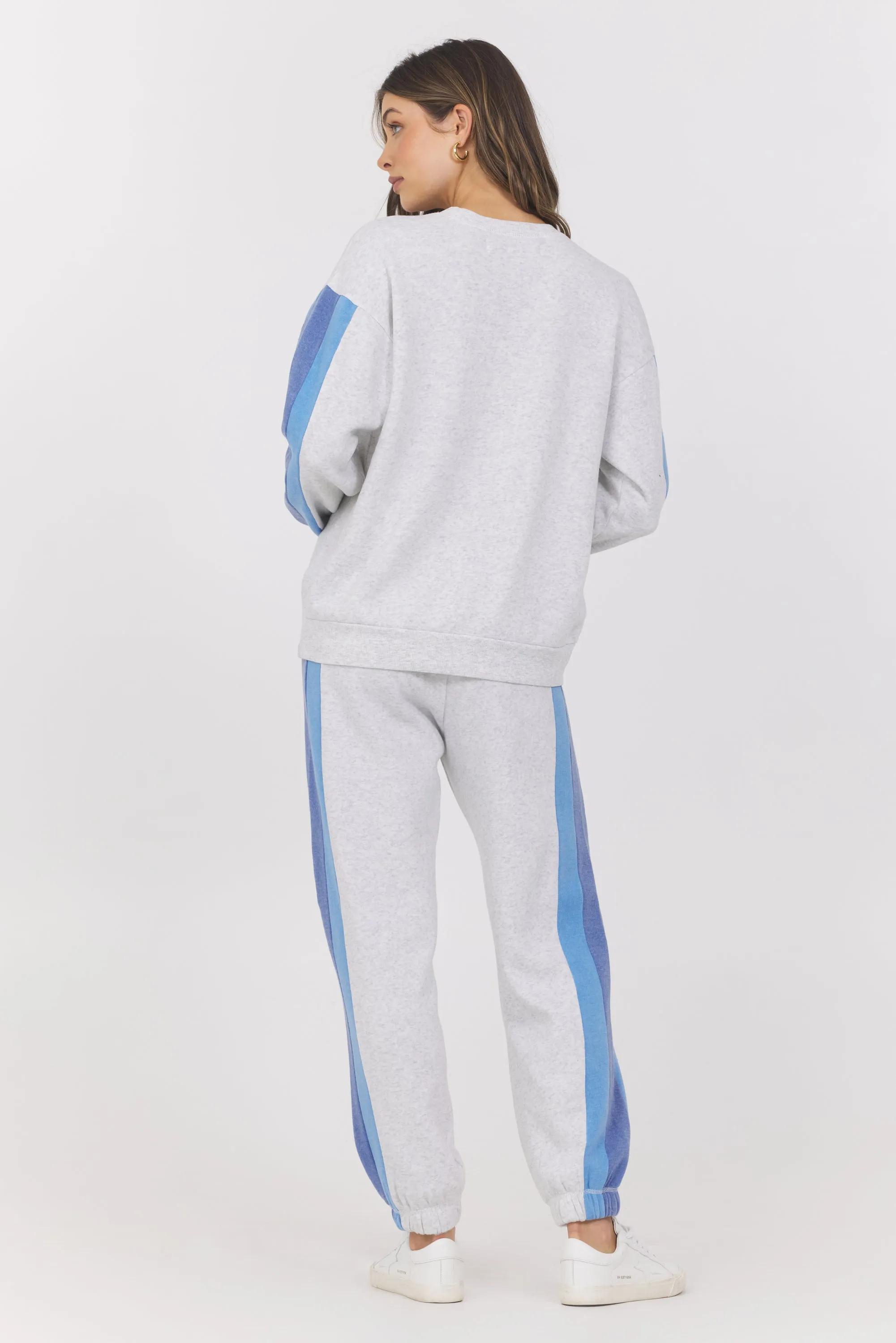 Color Block Burn Out Fleece Crew sold by Vintage Havana product image thumbnail 3