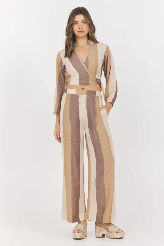 Woven Metallic Stripe Surplus Top sold by Vintage Havana