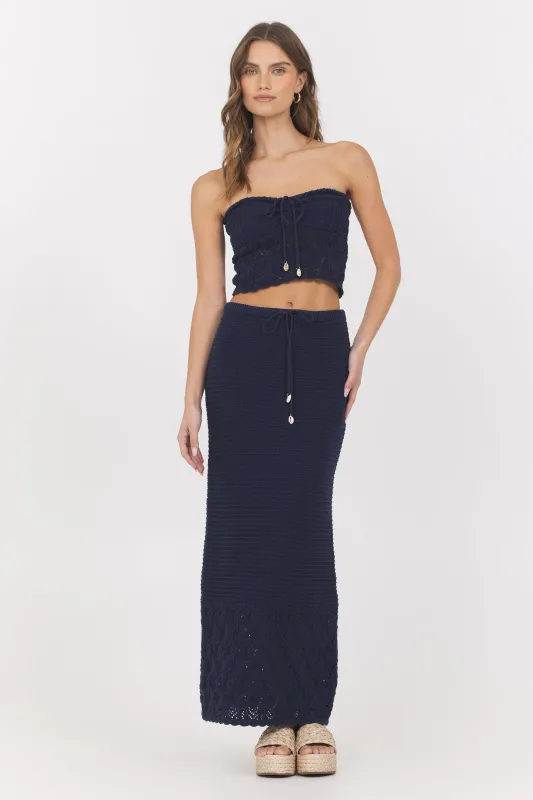 Navy Crochet Tube Top sold by Vintage Havana