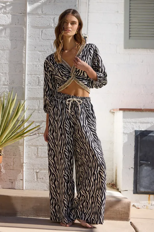 Animal Print Twist Front Top made by Vintage Havana