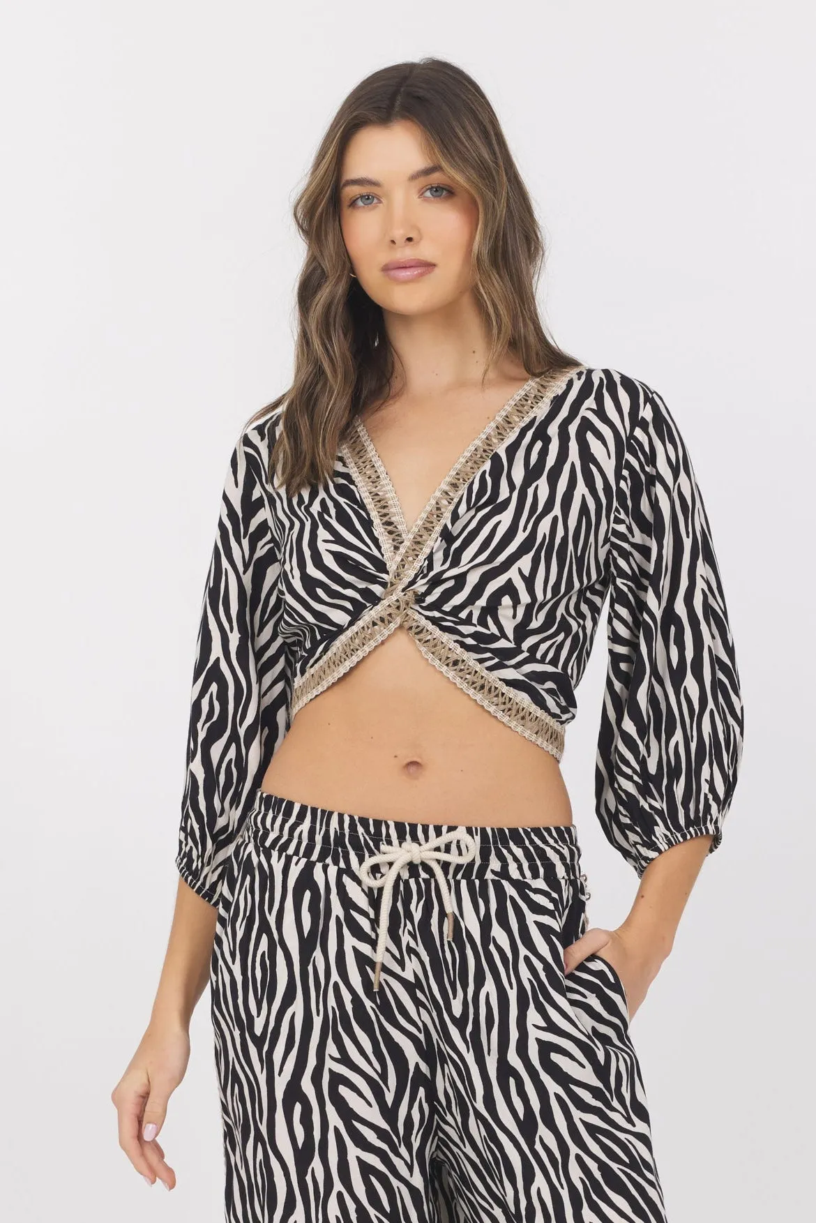 Animal Print Twist Front Top sold by Vintage Havana product image thumbnail 2