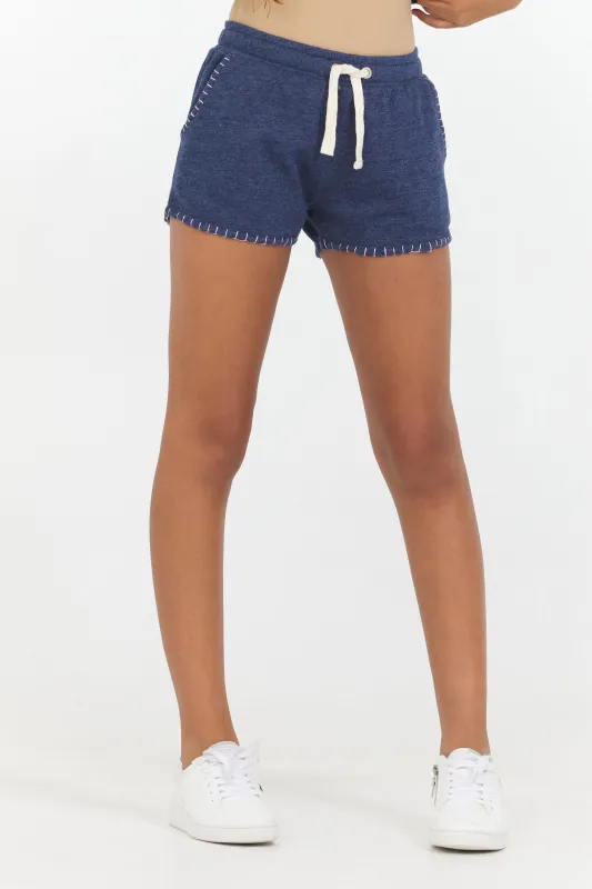 Navy Exposed Stitch Short sold by Vintage Havana