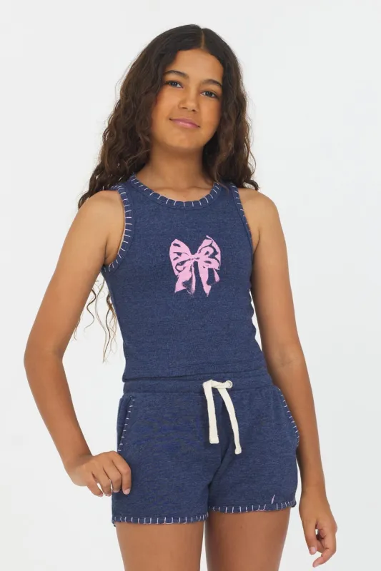 Navy Bow Stitch Tank sold by Vintage Havana